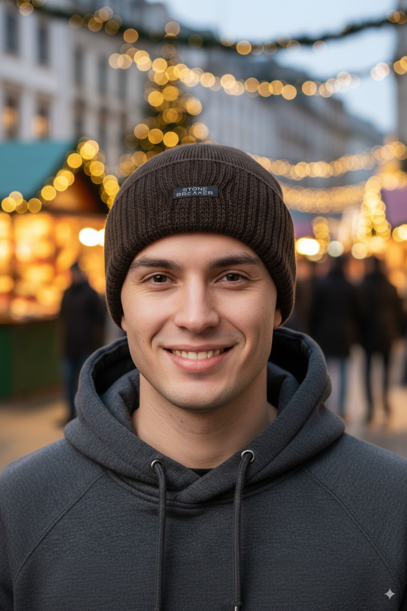 Erkek Kışlık Kalın Bere Pamuklu Katlamalı Stone Model Sıcak Tutar Esnek Rüzgar Geçirmez